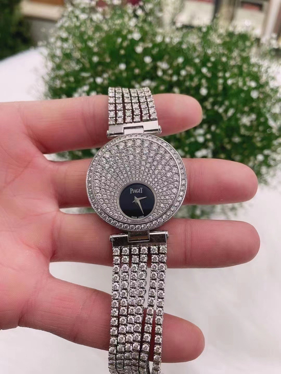 伯爵 G0A36238 石英满钻白金女士腕...