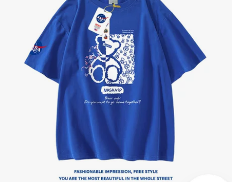 nasa官网联名休闲质感t恤运动套装男士夏...