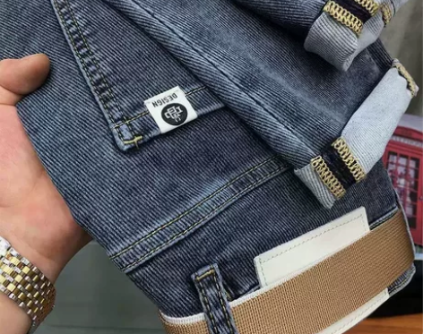 便宜处理仓库：男士牛仔裤质感舒适面料春秋灰...