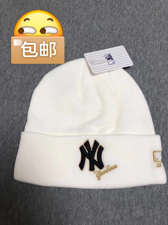 MLB针织冷帽,白色,黑色专卖店打折买回来...