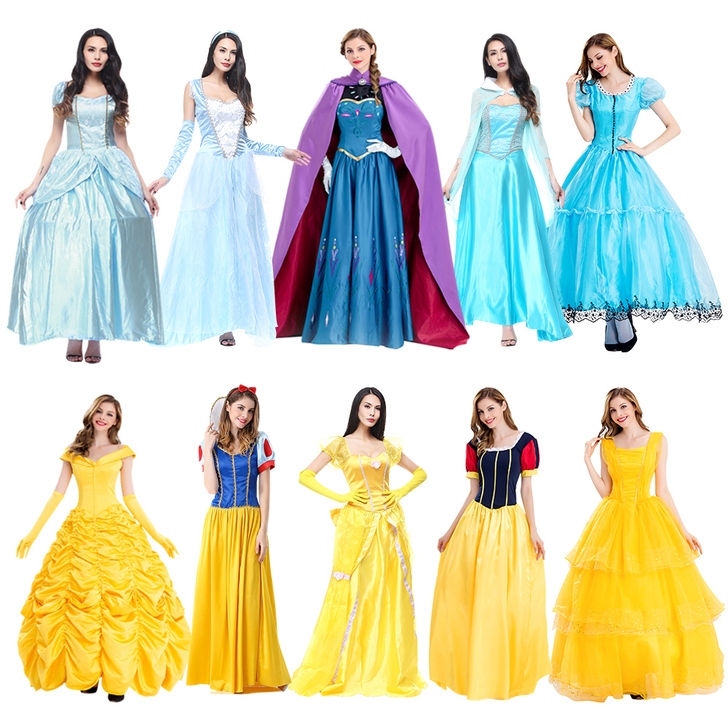 万圣节服装成人白雪公主裙睡美人灰姑娘爱莎贝...