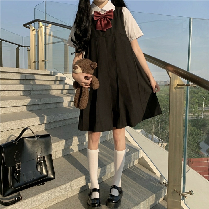 国中生护奶裙卡奶裙原创正版jk制服百褶裙秋...