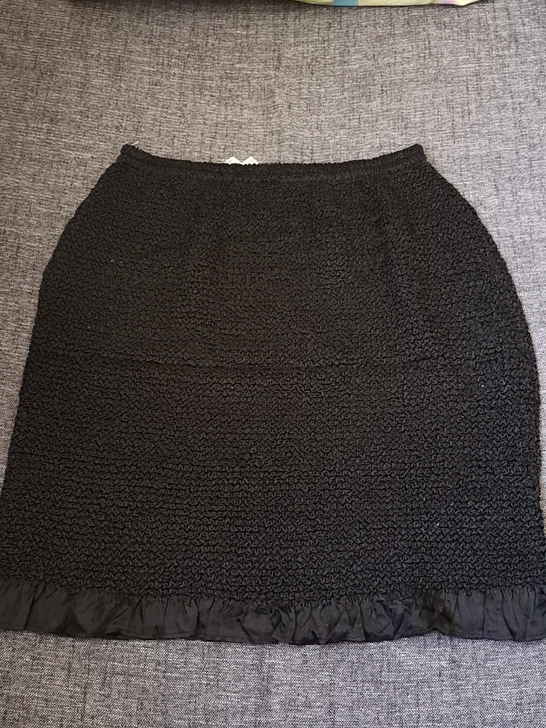 古着三宅风褶皱半裙 腰围81裙长61二手商...