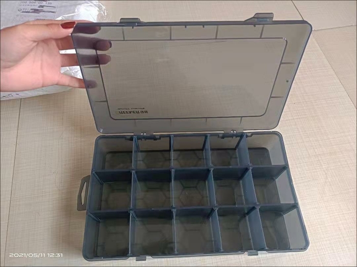 绿林多格零件盒透明塑料电子器件格子收纳盒子...