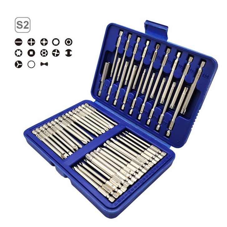 全新50件套S2电动批头批咀75mm加长型...