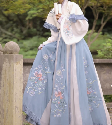 玉术正品汉服女妙菡原创晋制齐腰交领襦裙秋冬...