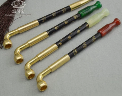 传统老式旱烟袋叶子烟一口香玉石玛瑙烟嘴实木...