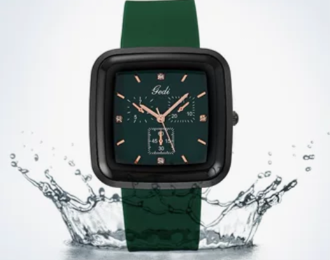 潮流ins风气质方形简约休闲硅胶带大表盘时...