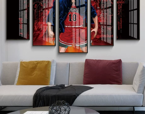 动漫灌篮高手五联挂画二次元樱木花道晴子卧室...