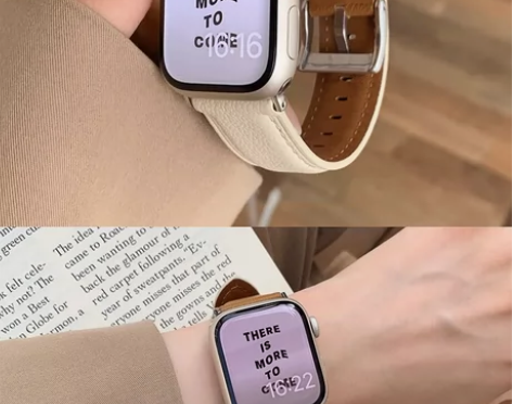 iwatch表带小众高级感真皮适用苹果手表...