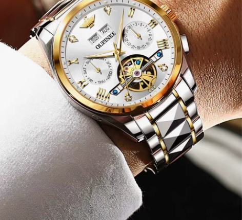 瑞士欧品客防水多功能男士手表全自动机械表,...