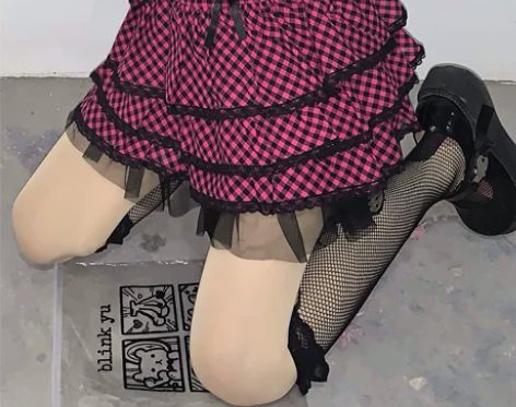 邱邱自制日系辣妹朋克格子风原宿蕾丝短裙蛋糕...
