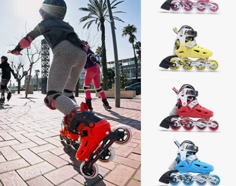 宝狮莱轮滑鞋儿童溜冰鞋套装3-6岁男女初学...