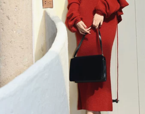 法式复古长袖连衣裙针织女开衫秋季吊带秋