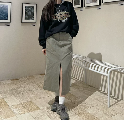 新款工装经典做旧工装半身裙女2022夏季灰...