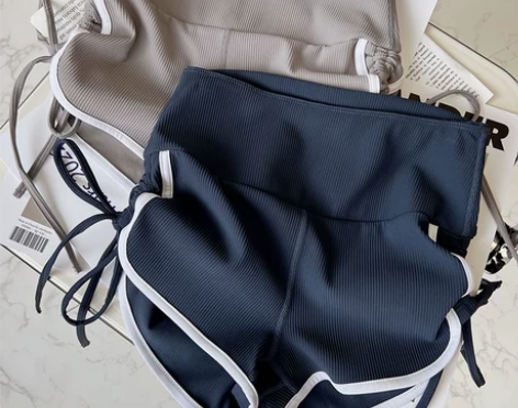 裤子短裤门牌9号 性感运动短裤女紧身高腰蜜...