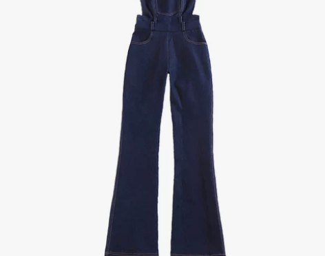 复古减龄时髦收腰网红微喇阔腿长裤弹力修身显...