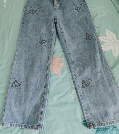 D.SIGN牛仔裤女设计感显瘦阔腿牛仔裤 ...