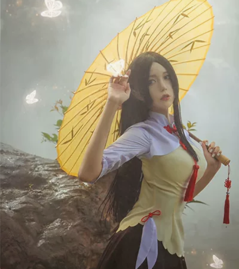 多肉君一人之下冯宝宝手办cos 假发+上衣...