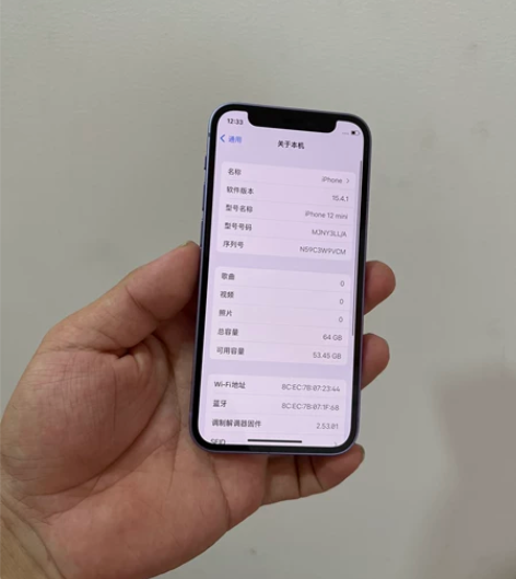 ?苹果12mini 64g美版卡贴， 单卡...