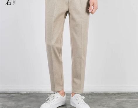 毛呢裤子男秋冬季直筒修身垂感小西裤韩版潮流...