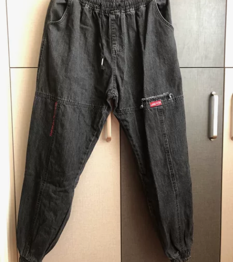 男士牛仔休闲裤 6.7成新 炭黑色 适合1...