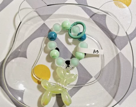 手机挂绳短款手提diy手工串珠圆珠手机绳挂...