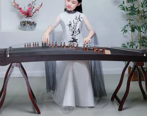 现代儿童古筝服演出服女童古装春夏衣服古筝二...