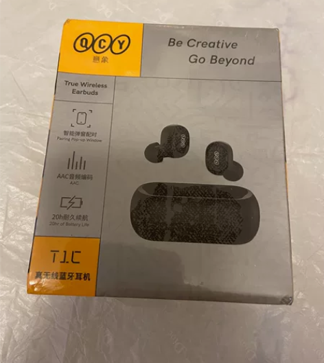 Qcy意想系列蓝牙耳机T1C黑色 全新未拆封