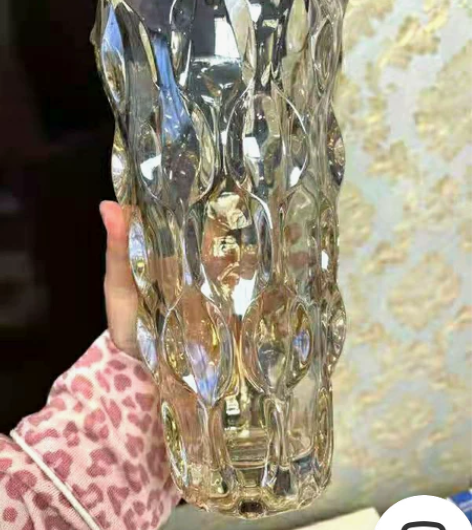 美式轻奢琉光水晶玻璃花瓶  北欧透明玻璃花...