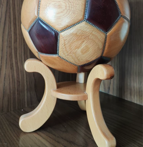 全新纯手工制作木质足球     工艺品  ...