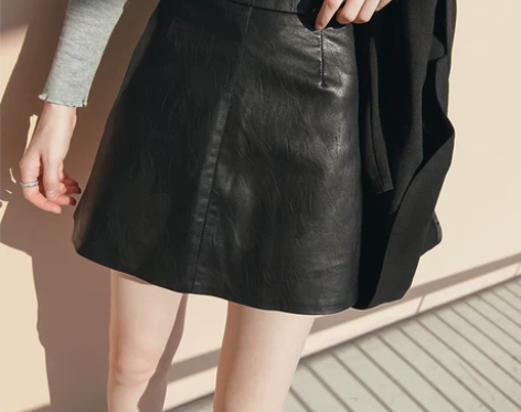 ?高腰黑色大码PU小皮裙女显瘦a字裙包臀裙...