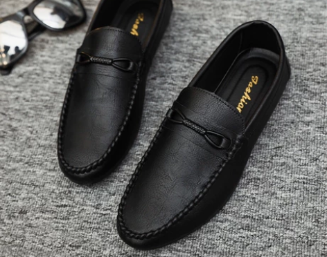 新款豆豆鞋男一脚蹬懒人透气开车男士休闲皮鞋...