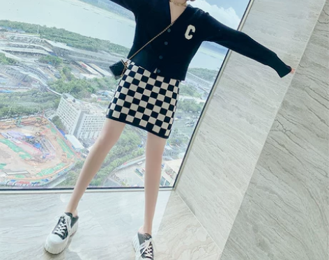 MIUCO舒适运动风薄款开衫外套+格子针织...