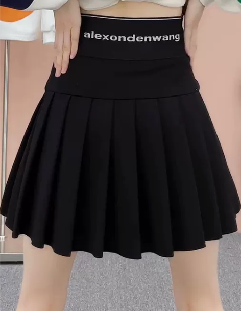 百褶裙2022新款秋冬防走光弹力垂感高腰显...