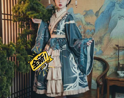 枫藻记 原创中华风lolita 白泽OP长...