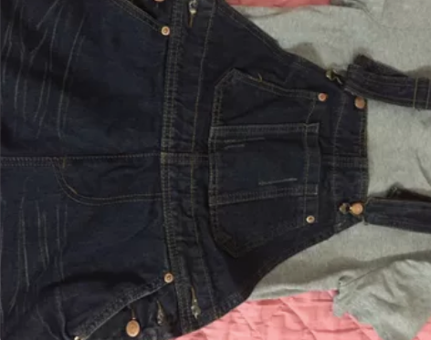 2017夏季新款背带牛仔裤复古深色舒适牛仔...