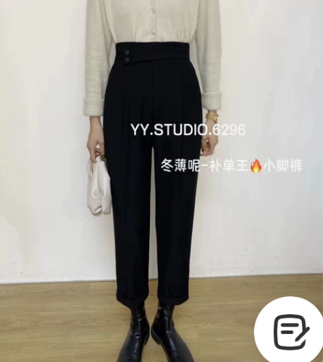 裤子女秋冬女裤新款2021爆款休闲裤高腰显...