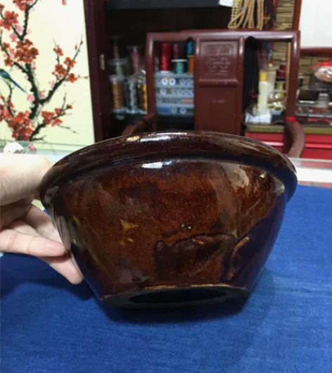 老陶盆 小陶钵 怀旧收藏 民俗收藏 茶馆画...