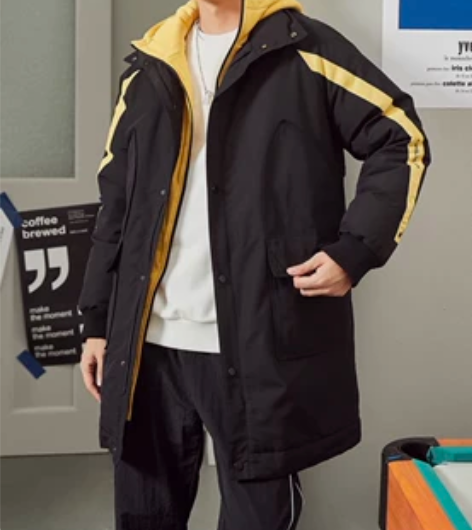 唐狮冬季新款轻薄羽绒服男连帽时尚薄款潮流黑...