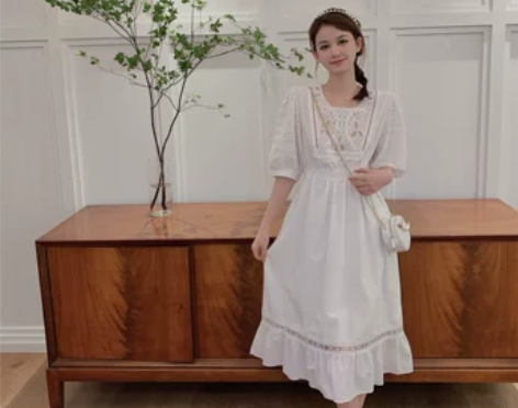 福利款 重工拼接仙女裙女春夏新款韩版甜美气...