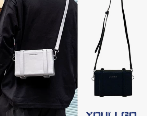 2021新款斜挎包硬壳小方包男潮牌手机盒子...