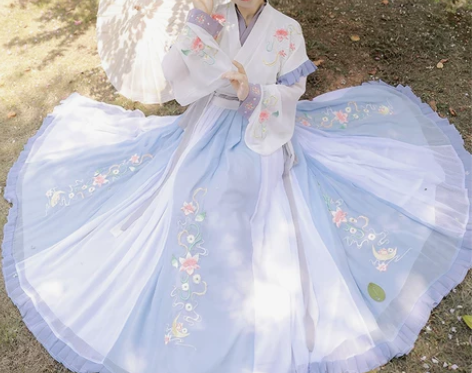 海棠汉服中国风晋制古装齐腰交领襦裙女正品原...