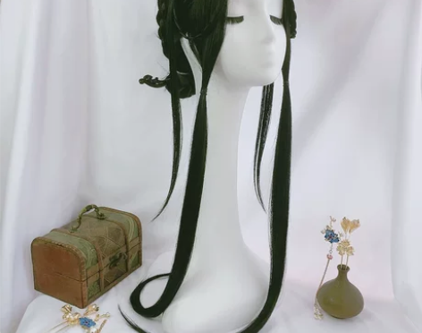 鱼家古风假发女整顶长直魏晋古装汉服假发头套...