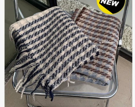 白菜价包邮围巾女冬千鸟格ins秋冬百搭长款...