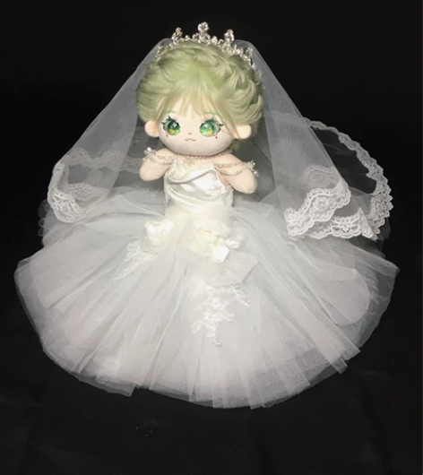 棉花娃娃娃衣婚纱定制bjd娃衣婚纱鱼尾裙婚...
