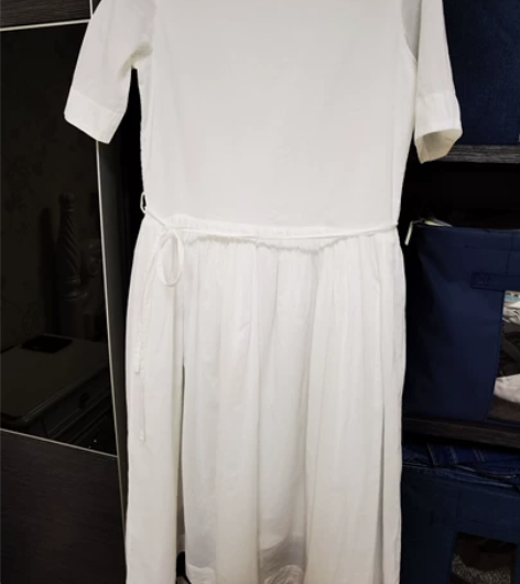 白色连衣裙，小清新文艺范减龄。裙子胸围90...