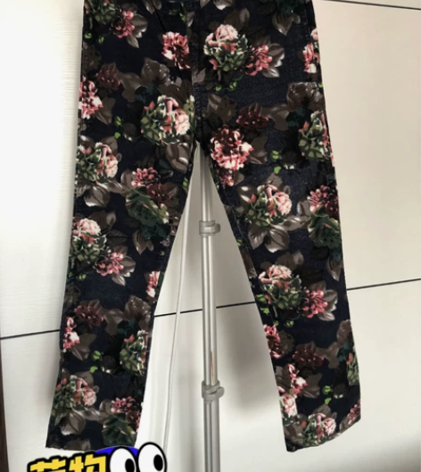 包邮灯芯绒印花小脚裤 女童打底裤 铅笔裤 ...