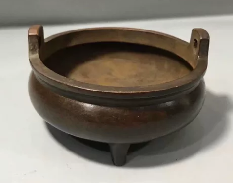 低价捡漏,铜器香炉宣德炉古玩复古三角炉摆件...