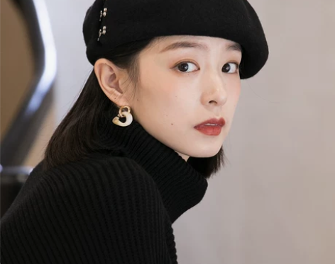 贝雷帽 贝雷帽黑色新款女秋冬羊毛画家帽英伦...